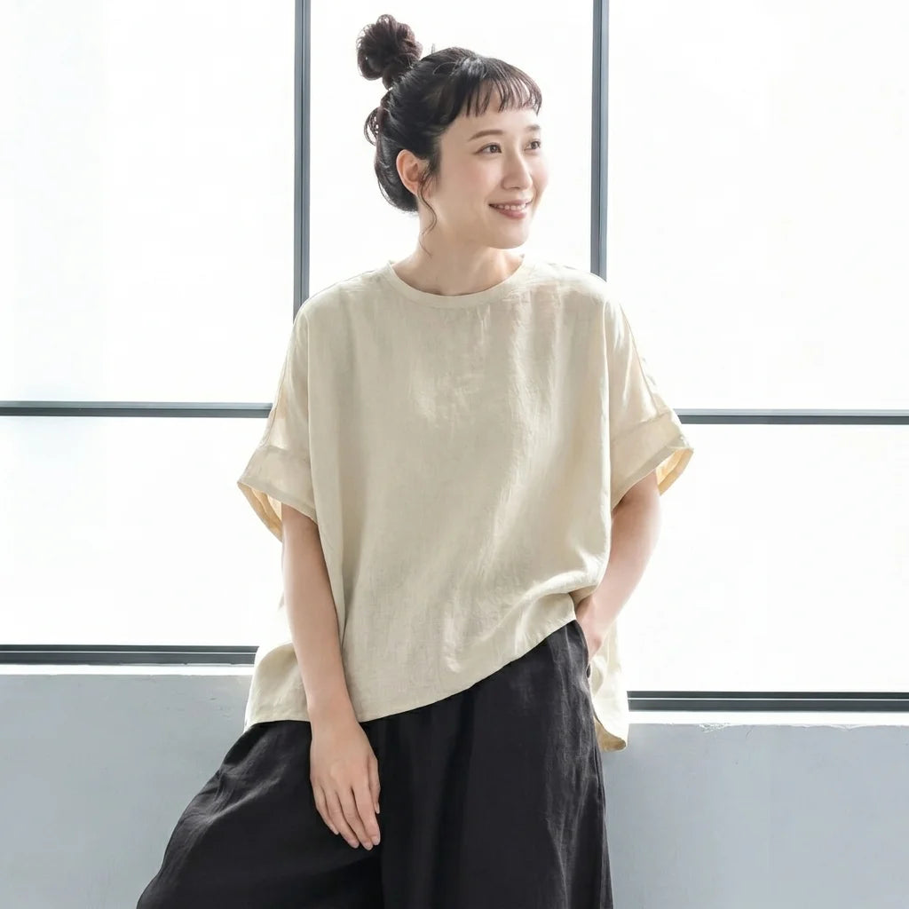 ナチュラル感漂うゆるドルマンTee