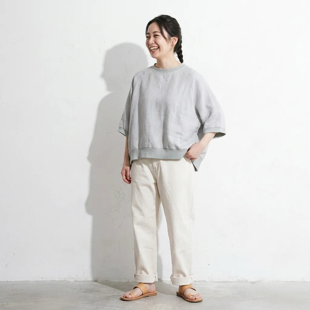 リネン バットスリーブ T シャツ
