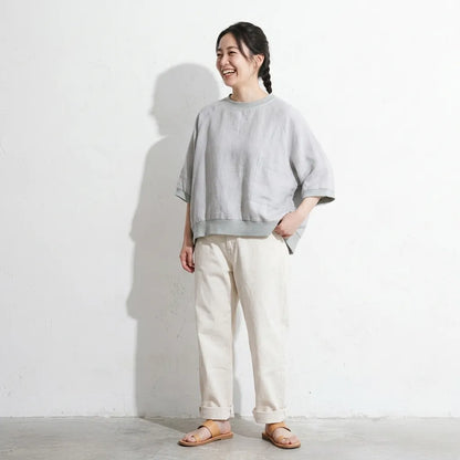 リネン バットスリーブ T シャツ