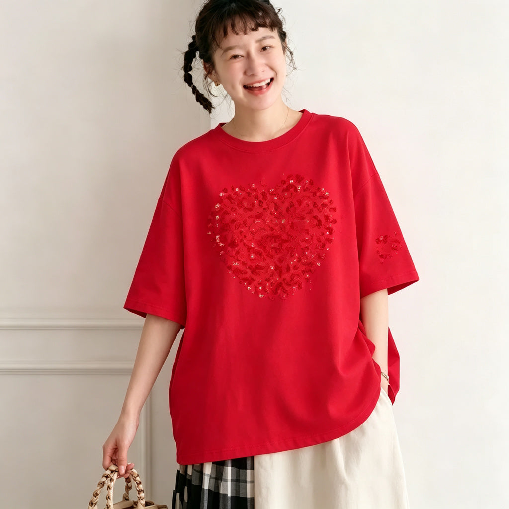 S-3XL プリント アルファベット ラウンドネック 着心地抜群 ゆったり デイリーコーデ ファッション Tシャツ