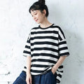 シンプルボーダー大きめゆるTシャツ