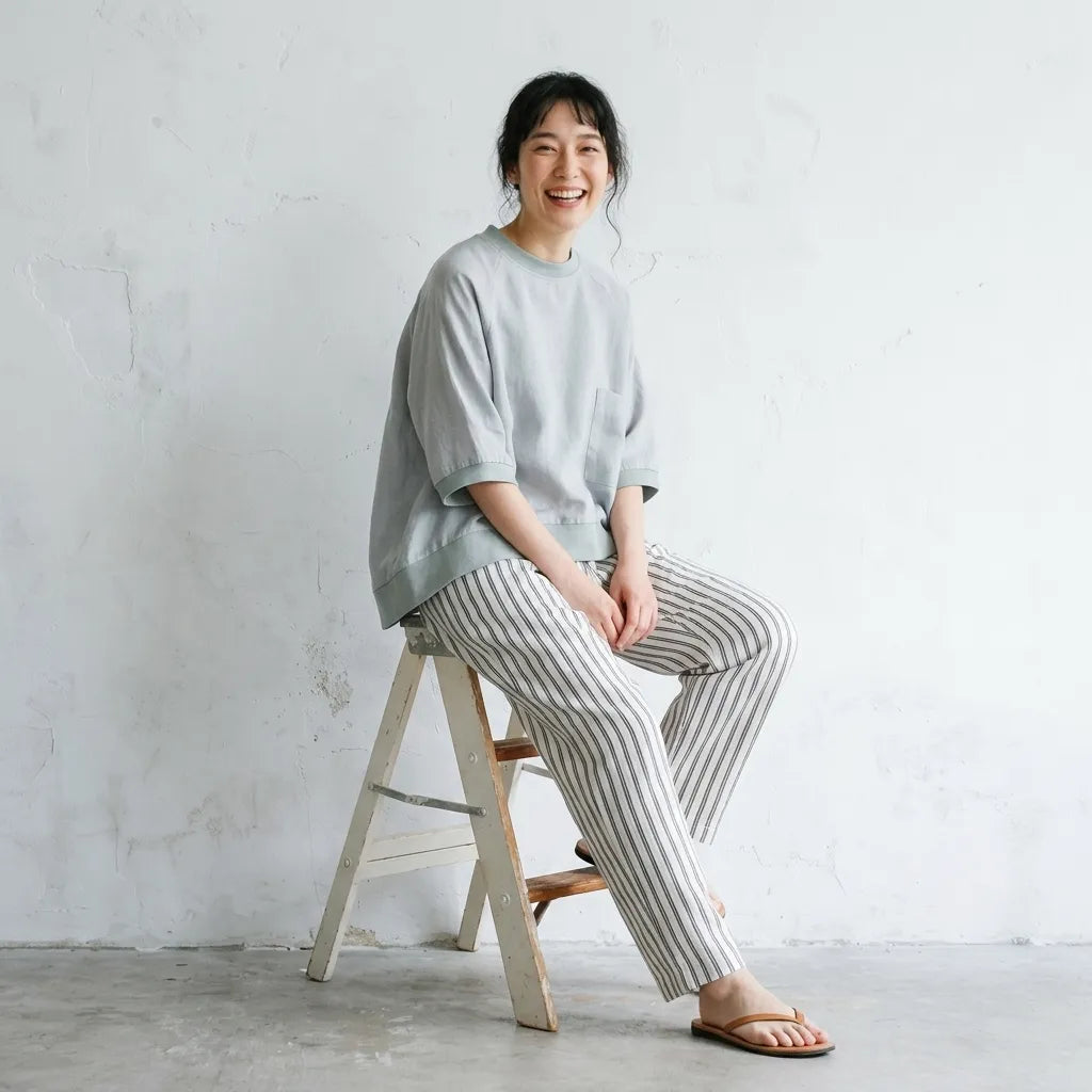 リネン バットスリーブ T シャツ