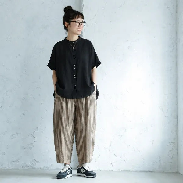 M L こなれ感漂うサルエルパンツセットアップ