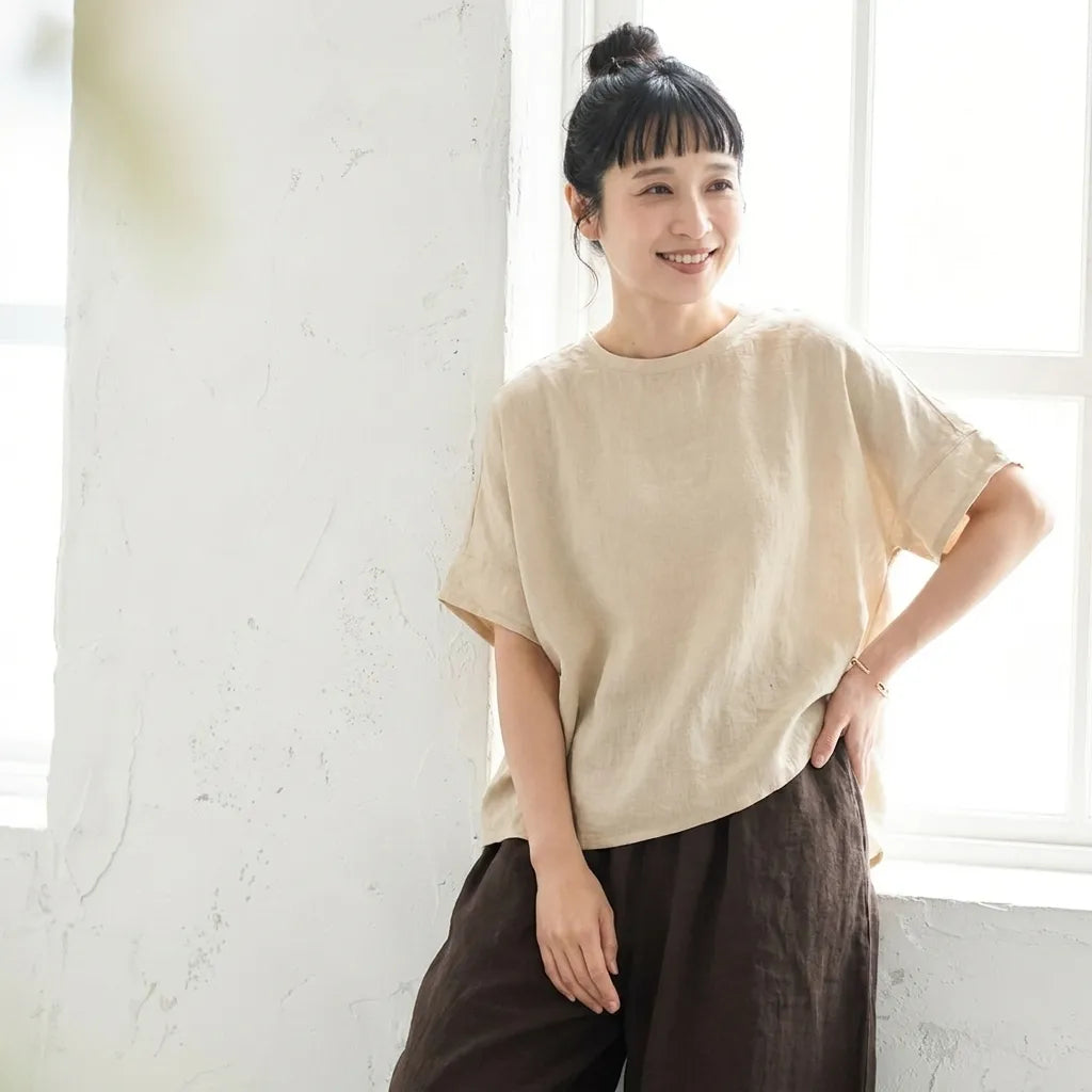 ナチュラル感漂うゆるドルマンTee