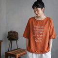 宵闇の屋上で星屑を数える、リネン混プルオーバー Tシャツ