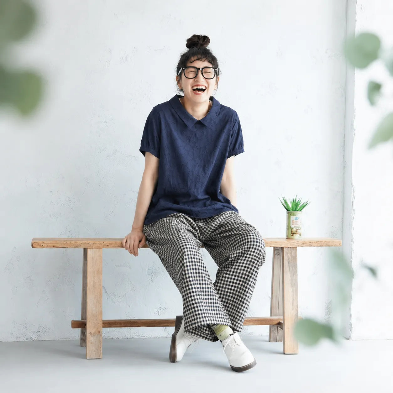 ナチュラル M~2XL リラックス＆レトロな夏の定番アイテム 半袖ブラウス/ダボシャツ・ラクに着られる