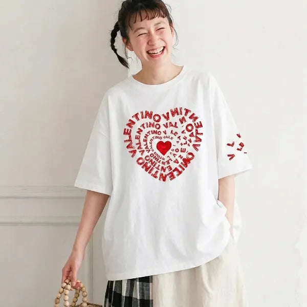 S-3XL プリント アルファベット ラウンドネック 着心地抜群 ゆったり デイリーコーデ ファッション Tシャツ