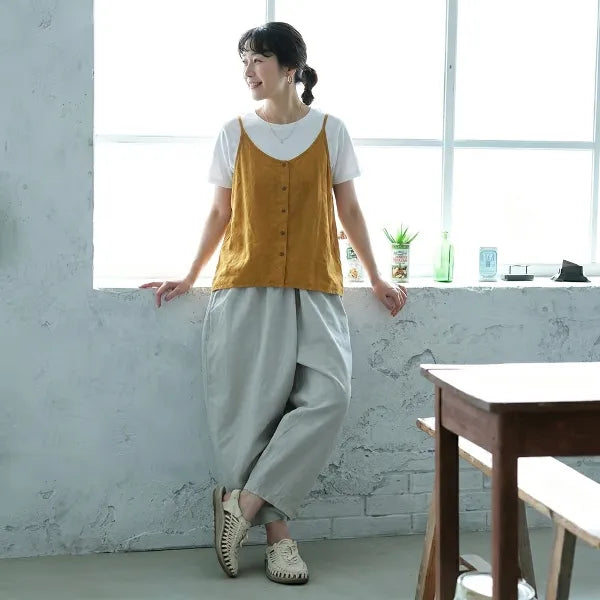 M~3XL コットン 体型をカバー 平日 週末 接触冷感 コーディネート自在 キャミソール
