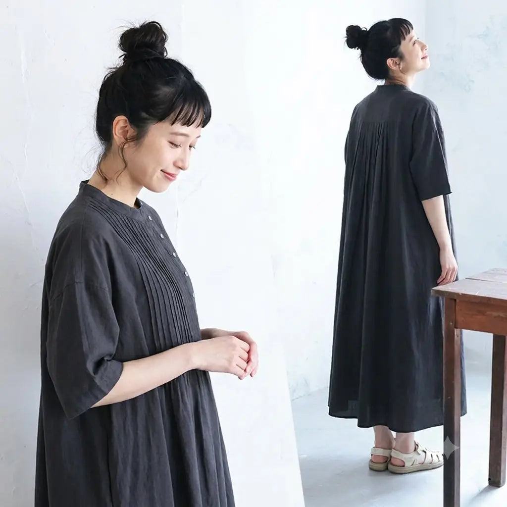 一枚で絵になる、コットンリネンの夏ワンピ