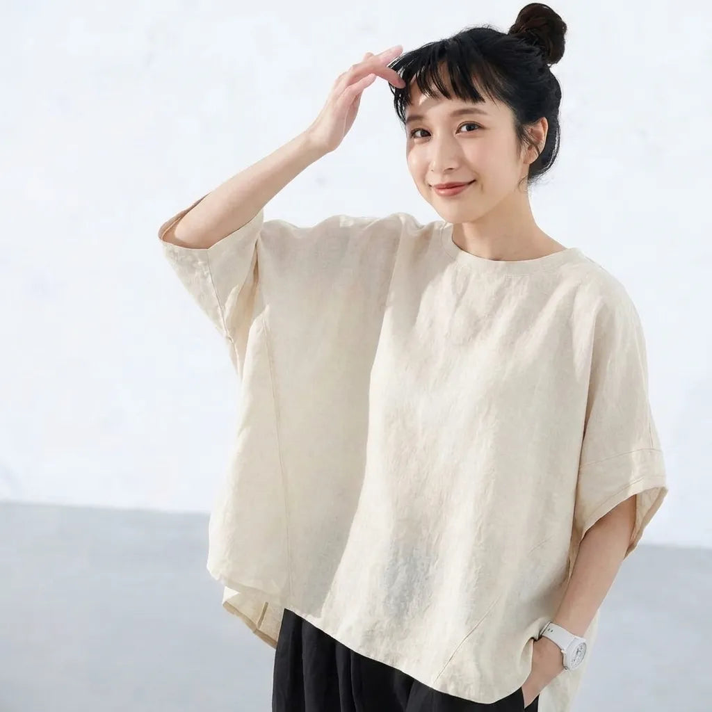 ナチュラル感漂うゆるドルマンTee