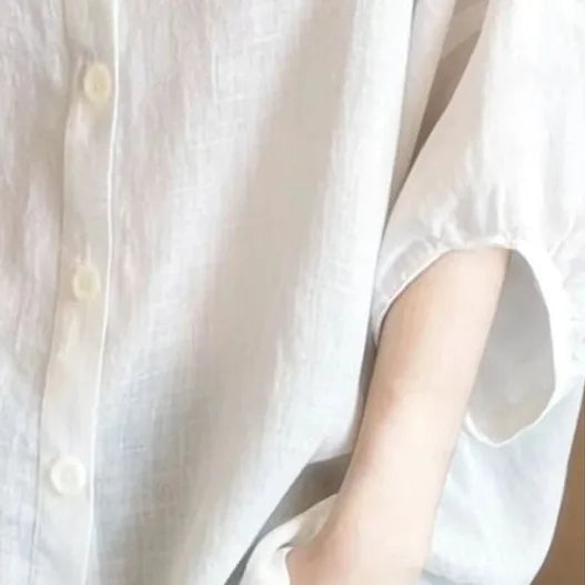 風をまとって涼しい、ふんわりリネンシャツ
