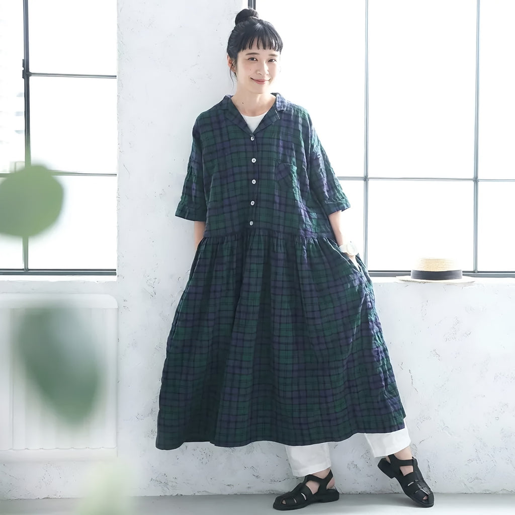 くったりコットンリネンの、いつものワンピース