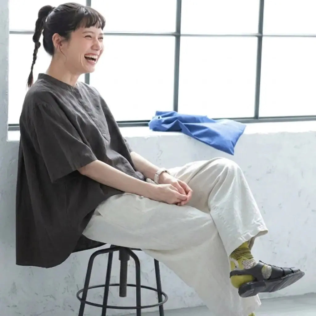 コットン 体型をカバー 森ガール T シャツ