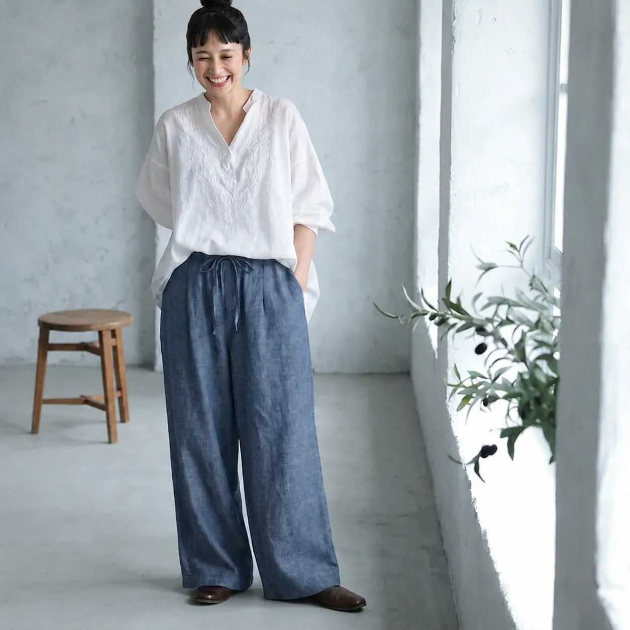【2点セット】涼感なゆるシルエット刺しゅうセット