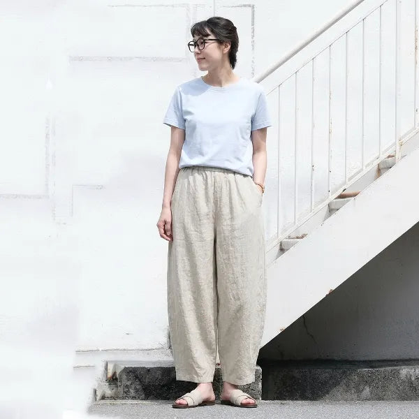 S-5XL 綿麻 9分丈 | 体型をカバー 普段使い カジュアルパンツ
