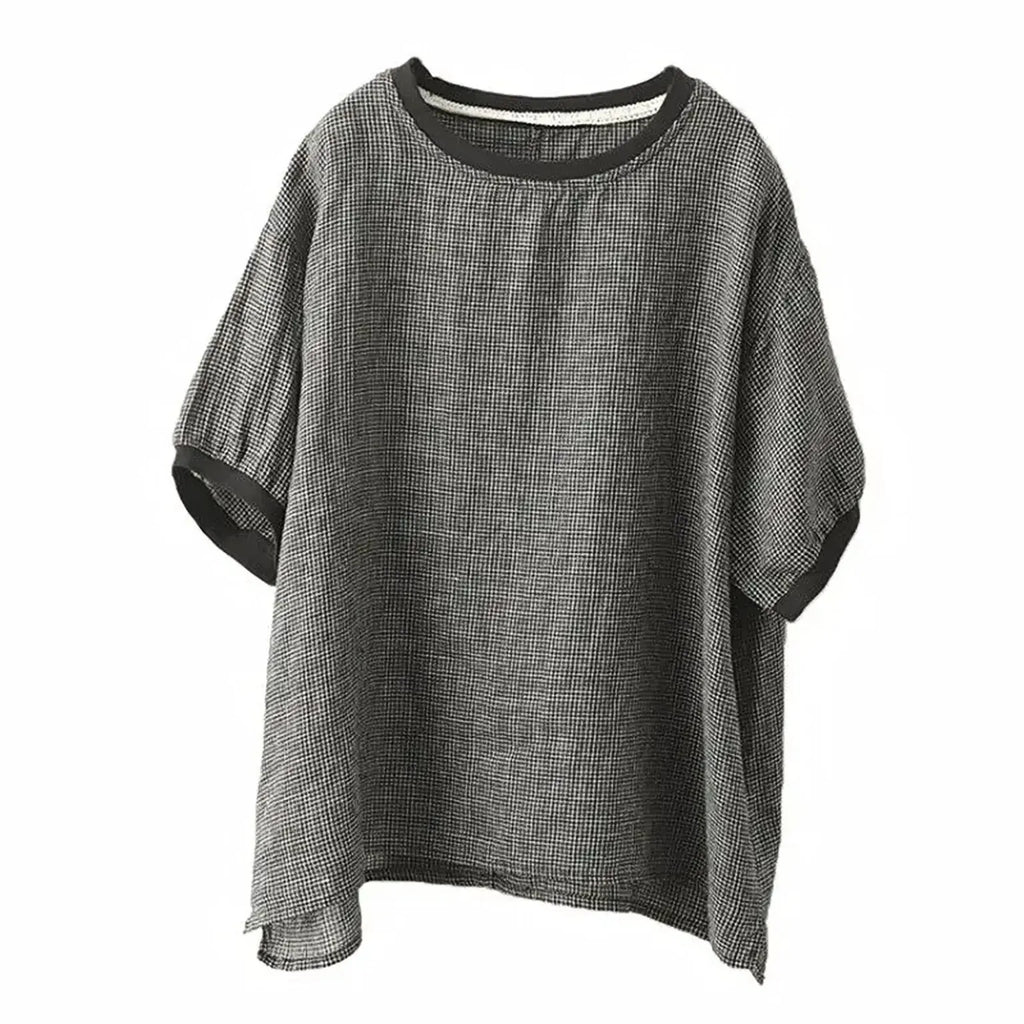 いつもの景色に、小さな格子模様を。ゆるり格子 T シャツ