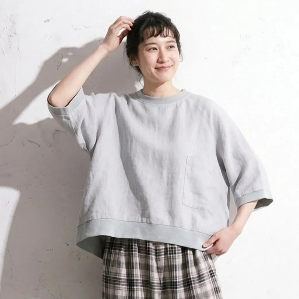 リネン バットスリーブ T シャツ