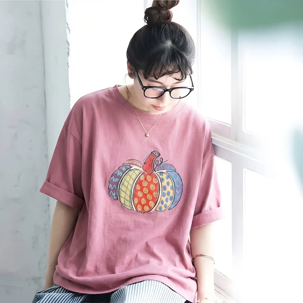 M-3XL ラウンドネック 半袖 プリント カートゥーン ノーマルスリーブ カジュアル Tシャツ