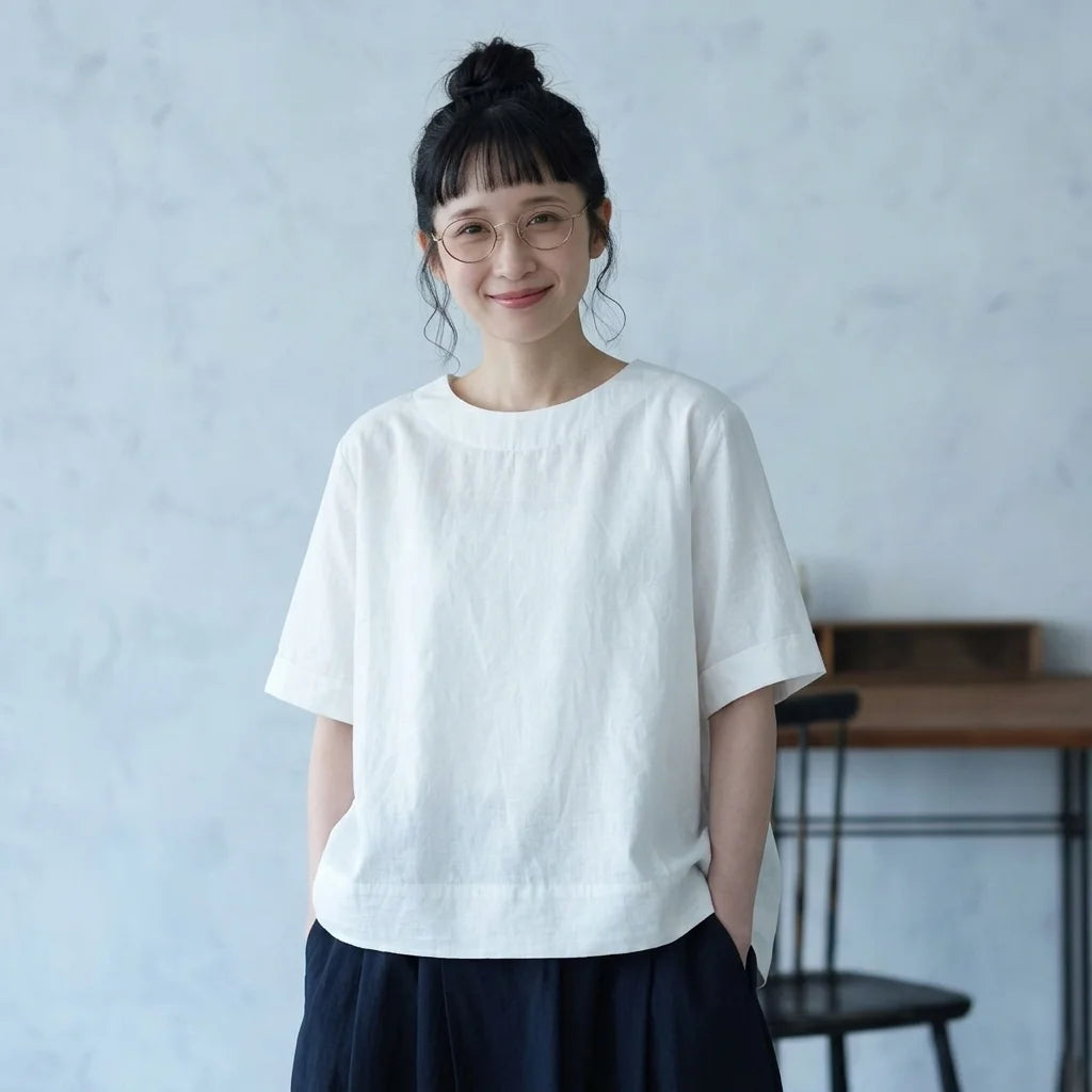 なんでもない日の無地クルーネックTシャツ