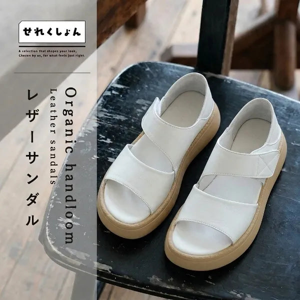 着回し力抜群 耐摩耗 厚底シューズ エマルジョン ローマサンダル マジックテープ 平底・厚底サンダル