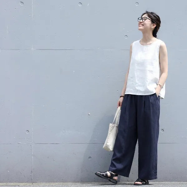 M-2XL 薄手素材 アンクル丈（9分丈） 無地 カジュアル ガウチョパンツ