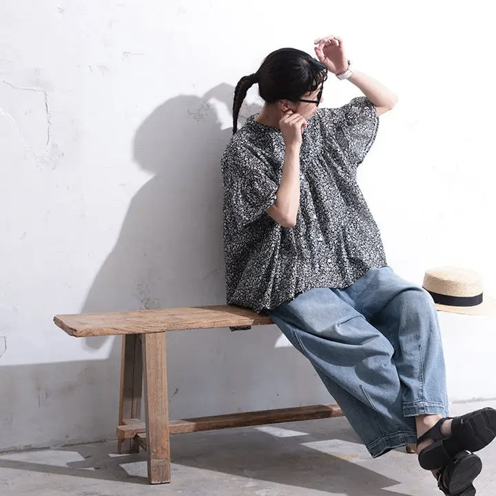 風をまとうふんわりシフォンブラウス
