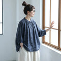 【ゆったり】可愛いドット柄シャツ S/M/L 体型カバー さらっと着られて、毎日着たくなる！