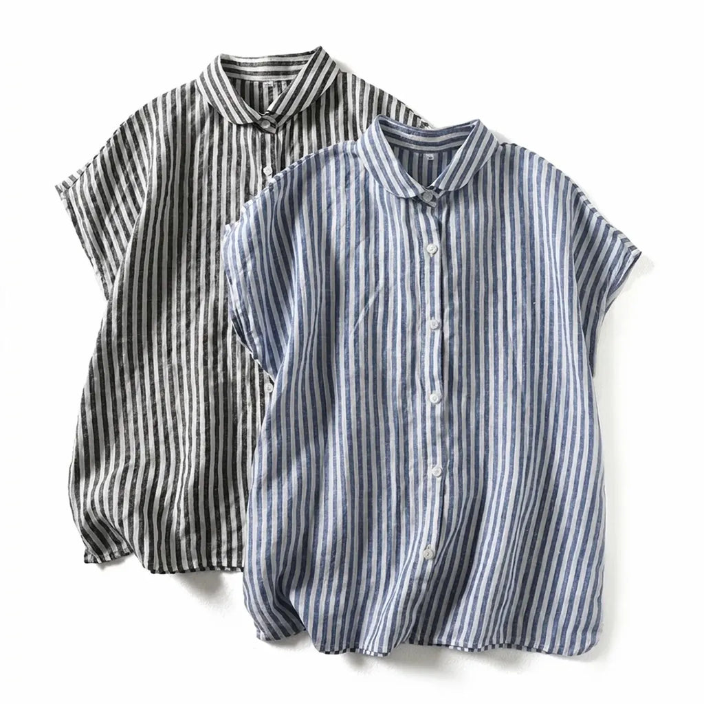 朝の涼しい風とラムネの瓶、ショートスリーブシャツ