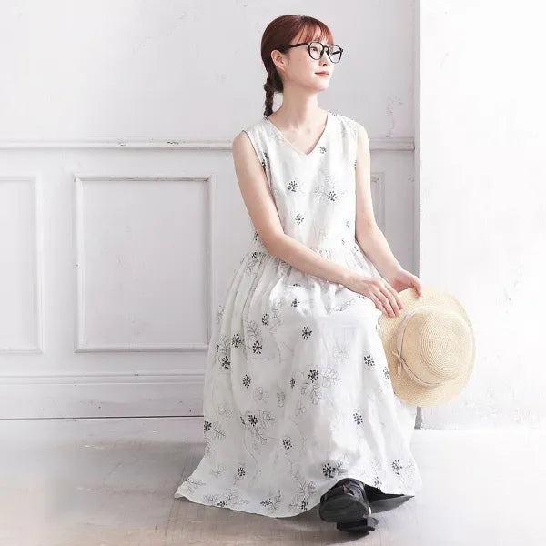 【コットン】M-2XL スリム効果 上品見え 甘めな印象 ナチュラル ワンピース