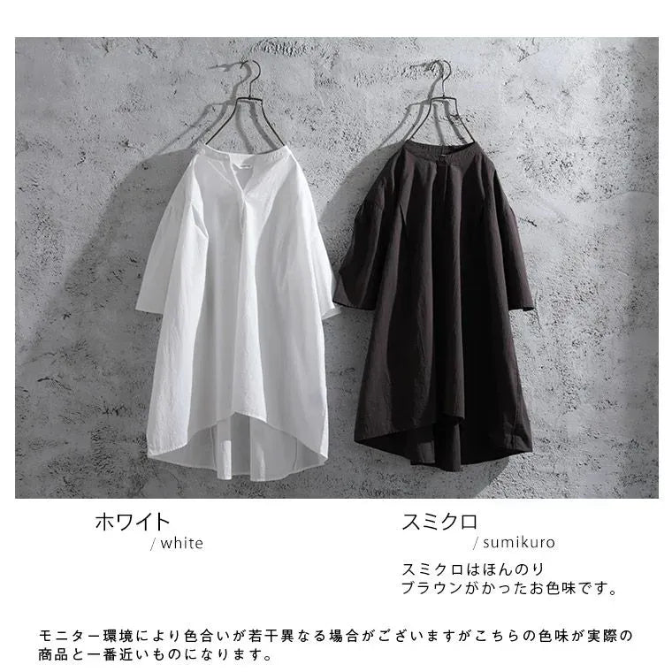コットン 体型をカバー 森ガール T シャツ