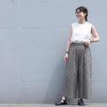 M-2XL ウエストゴムチェックパンツ｜美術館・写真展鑑