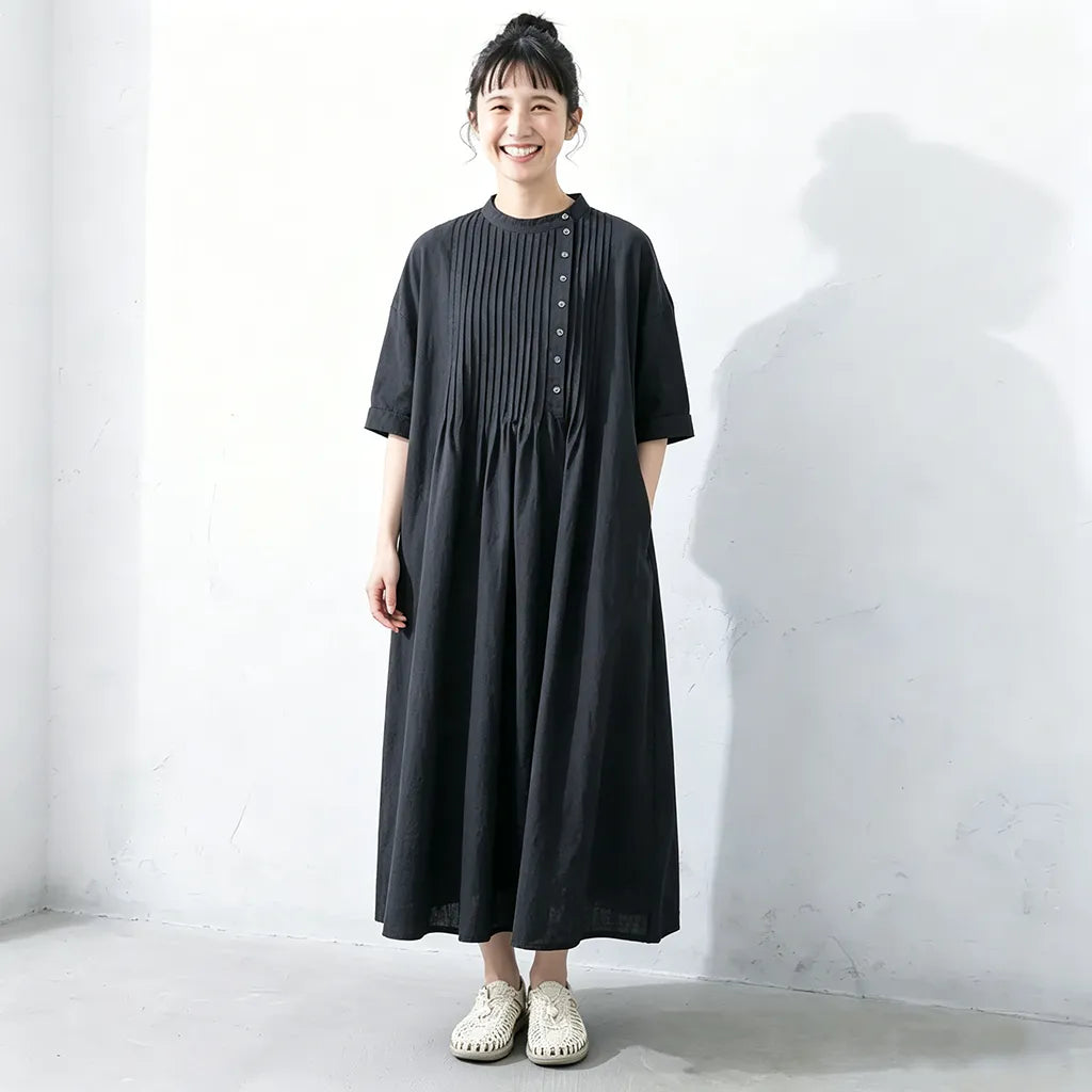 一枚で絵になる、コットンリネンの夏ワンピ