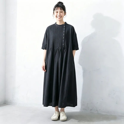 一枚で絵になる、コットンリネンの夏ワンピ