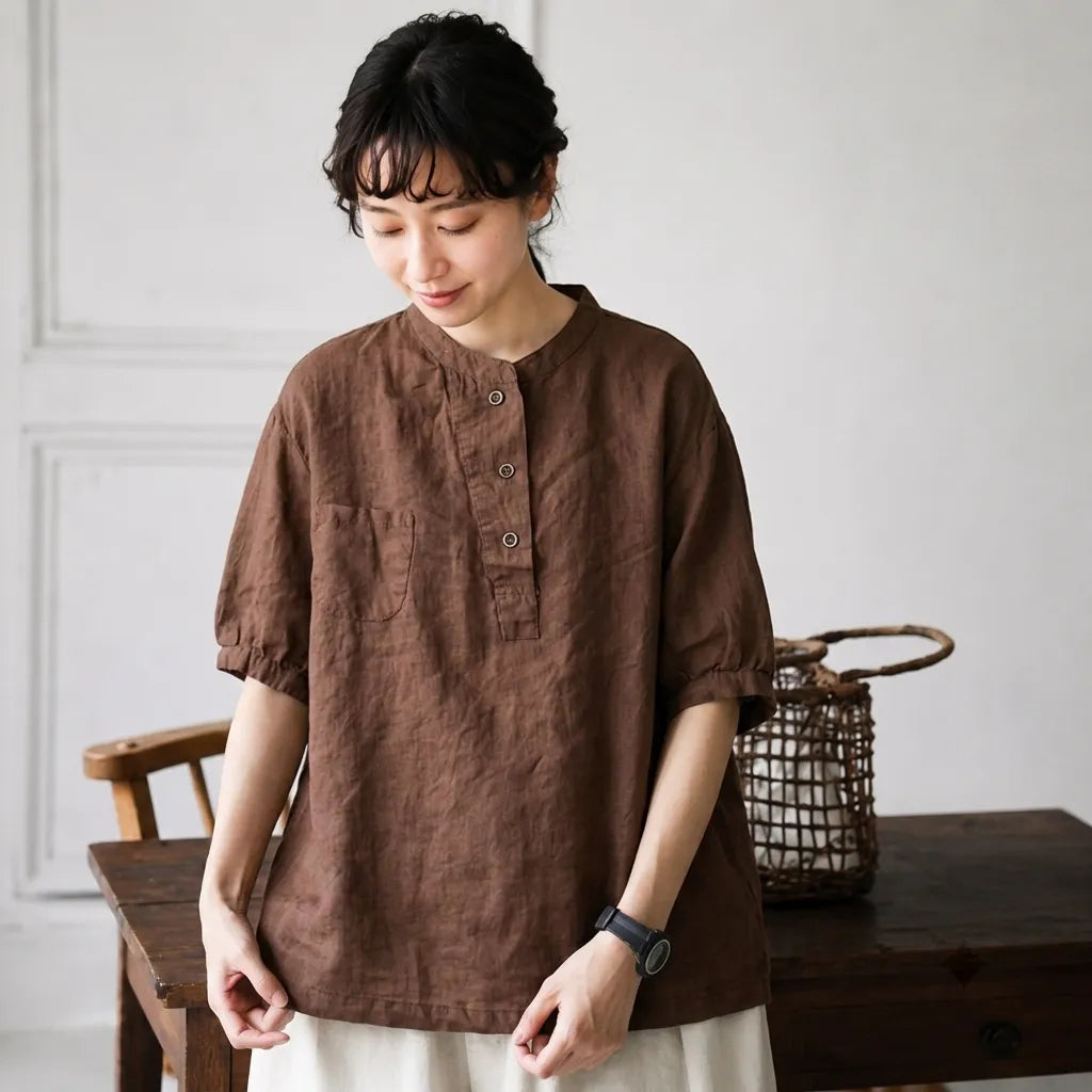 さらりと羽織って、それだけでいい。コットンリネンシャツ。