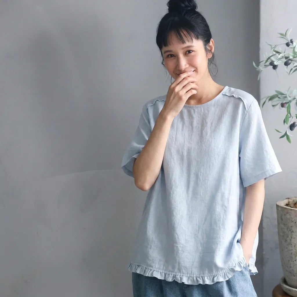 前もうしろも好きになる、コットンリネンの2WAYシャツ