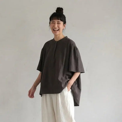 コットン 体型をカバー 森ガール T シャツ