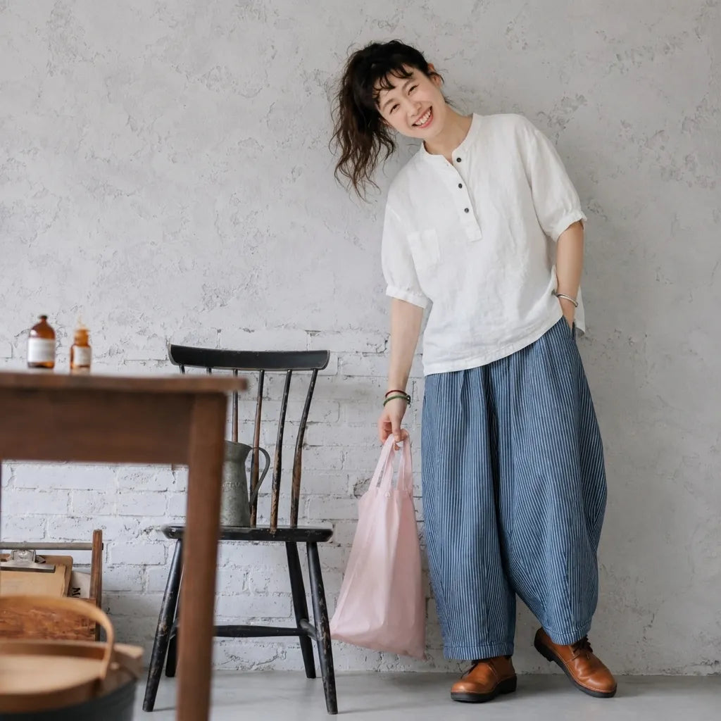 さらりと羽織って、それだけでいい。コットンリネンシャツ。