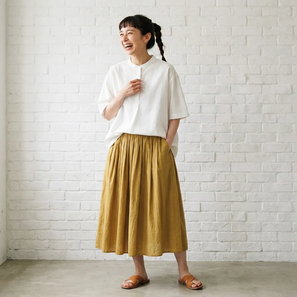 コットン 体型をカバー 森ガール T シャツ