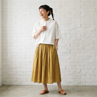 コットン 体型をカバー 森ガール T シャツ