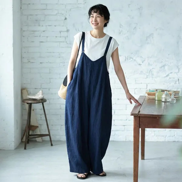 フリー ポリエステル ノースリーブ ロング丈 オールインワン