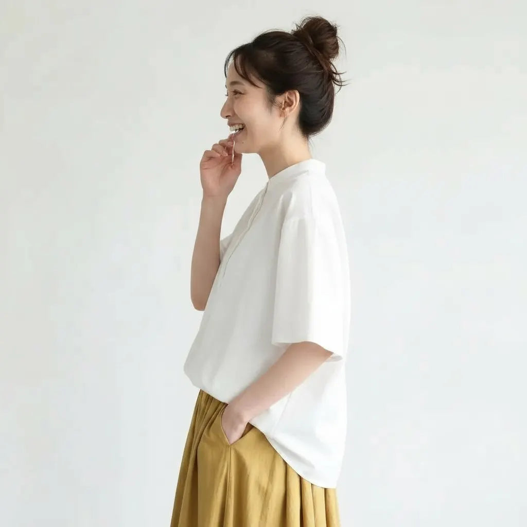 コットン 体型をカバー 森ガール T シャツ