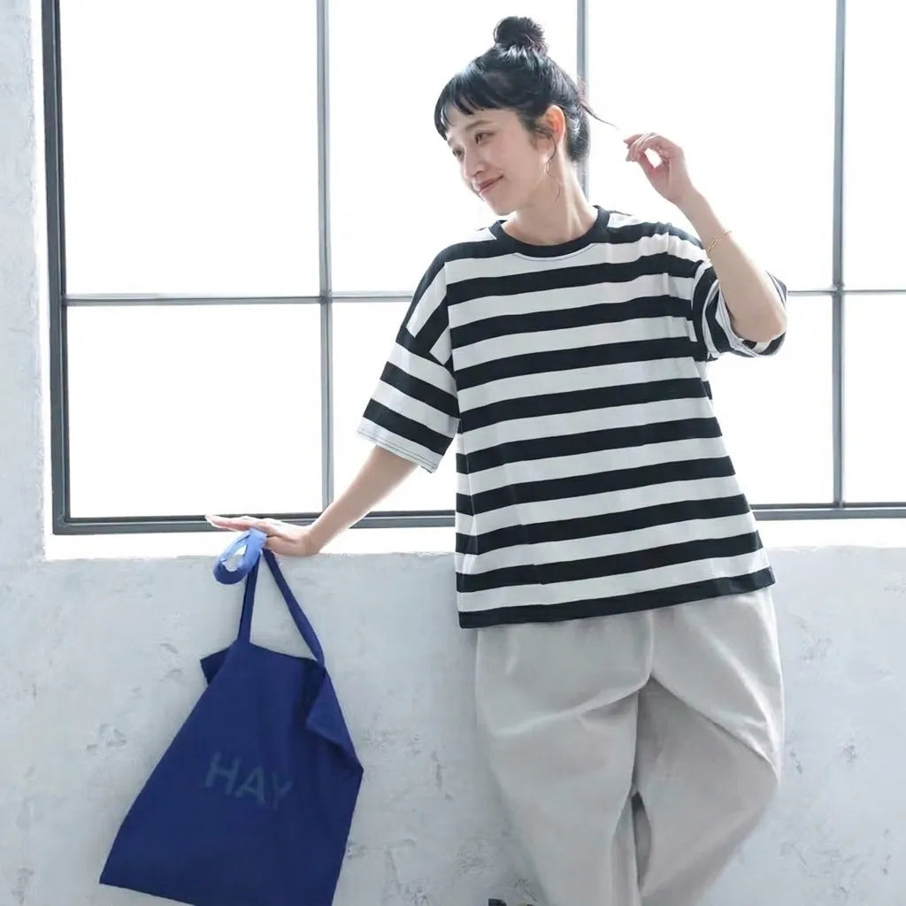 シンプルボーダー大きめゆるTシャツ
