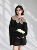 ゆったり 体型カバーも叶うコットンリネン風ドットブラウス(M~2XL)