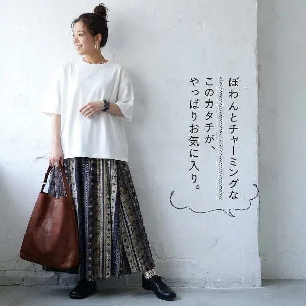 S-3XL 綿麻 幾何模様 プリント 大人可愛いAライン 平日 スカート