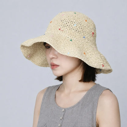 UV対策ブレード刺繍入りハット