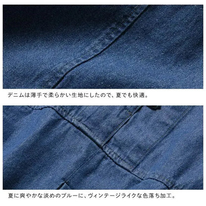 M-4L デニム ロング 大人可愛いAライン 柔らかい肌触り 毎日使える 半袖ワンピース