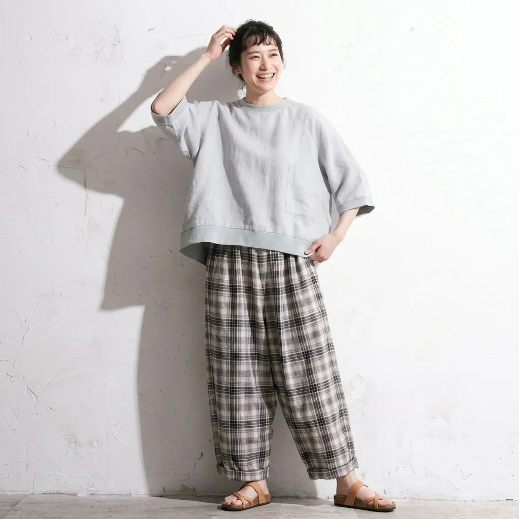 リネン バットスリーブ T シャツ