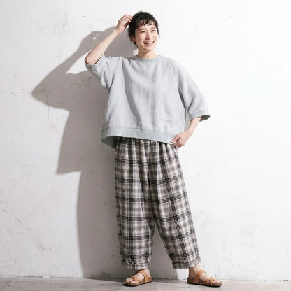 リネン バットスリーブ T シャツ