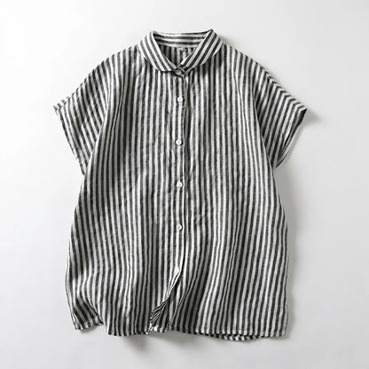 朝の涼しい風とラムネの瓶、ショートスリーブシャツ