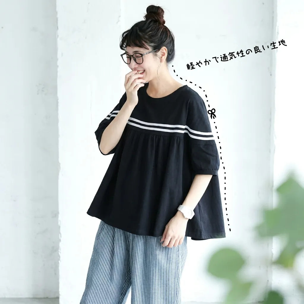 フリー 接触冷感 耐久性 体型をカバー スウィート フリル袖 シャツ